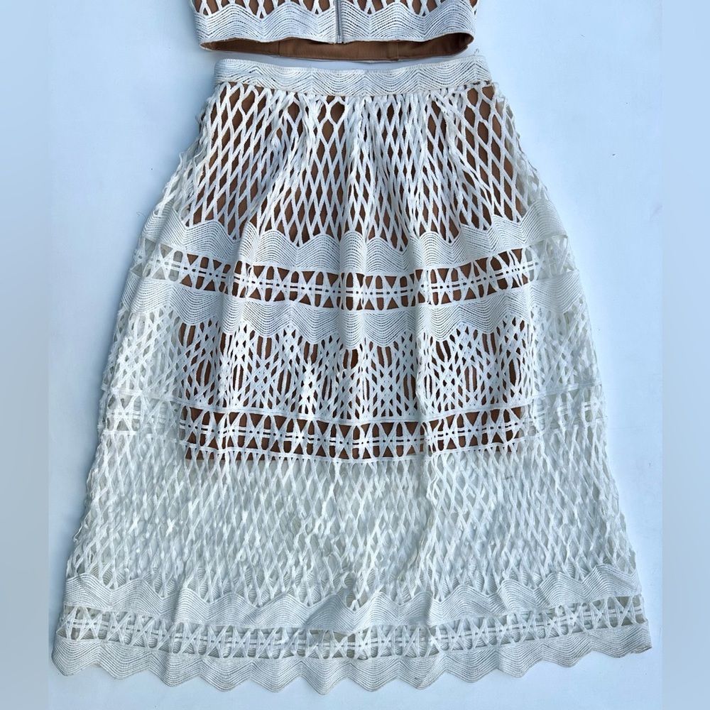 Free People Ministry Of Style Demure Set Crop Top & MIDI Skirt White Lace, 6 - Picture 11 of 16